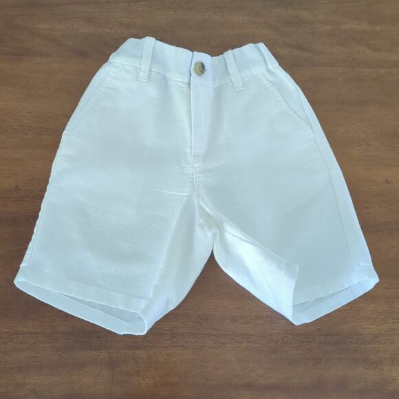 Janie and Jack Boys Linen-Cotton Shorts white & adjustable waist size6  NNT - Picture 2 of 5